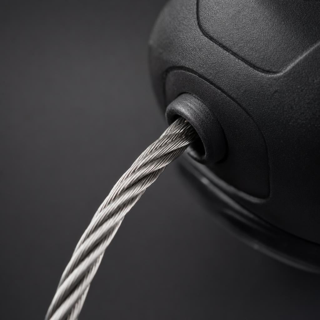 Detalle del cable de acero trenzado de la correa Aferra